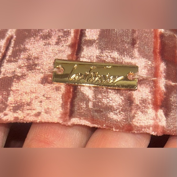 La Furia Rose Colored Velvet Shift Dress Sz XL - Picture 3 of 7